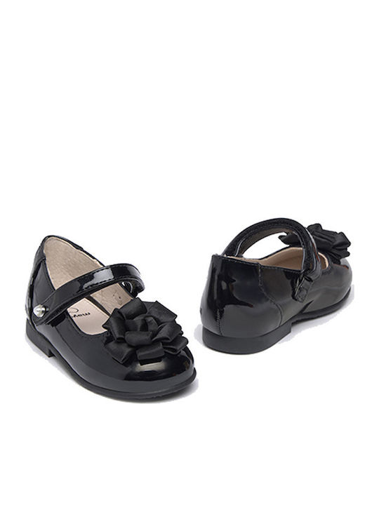Kids Anatomic Patent Leather Ballerinas Ballet flat with Hoop & Loop Closure Black