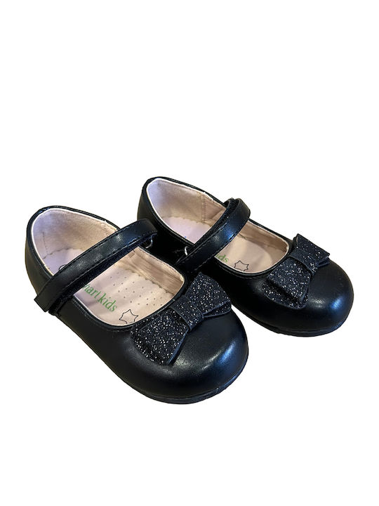Kids Anatomic Ballerinas with Hoop & Loop Closure Black
