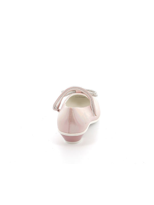 Kids Leather Ballerinas Doroty with Hoop & Loop Closure Pink