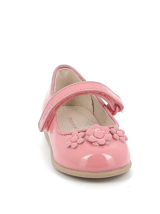 Παιδικές Μπαλαρίνες mit Bügel- und Schleifenverschluss Lackleder Rosa