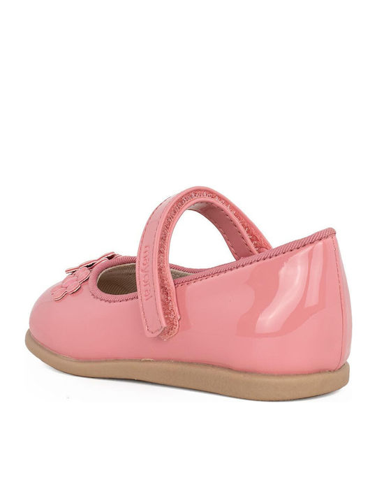 Παιδικές Μπαλαρίνες mit Bügel- und Schleifenverschluss Lackleder Rosa