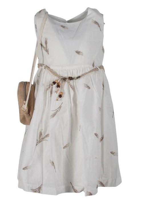 Children's Dress Sleeveless Set with Accessories White