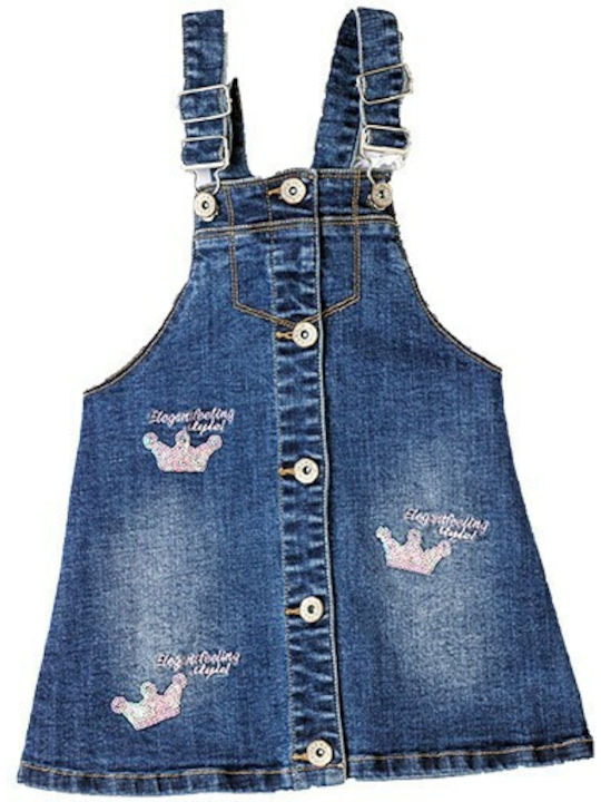 Salopetă Denim Set Cu Top Albastru