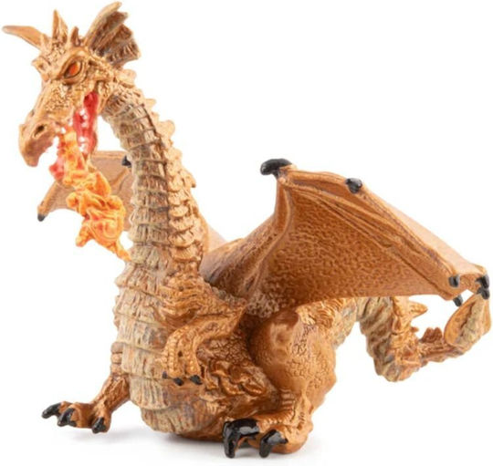 Papo Jucărie Miniatură Gold Dragon with Flame 10.2cm.