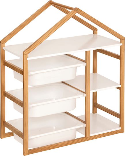 Kids Wooden Bookcase Brown 68x30x82cm