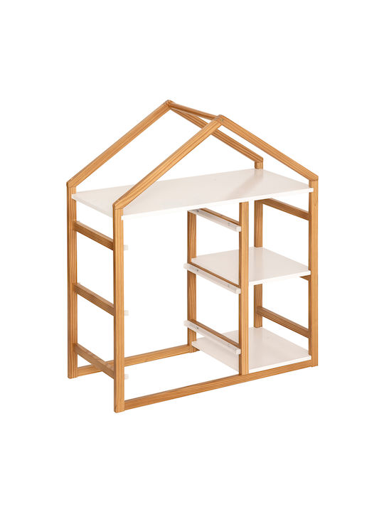 Kids Wooden Bookcase Brown 68x30x82cm
