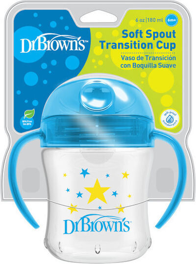 Dr. Brown's Παιδικό Ποτηράκι από Πλαστικό Μπλε 180ml για 6m+