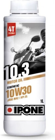 Ipone 10.3 10W-30 Ημισυνθετικό Λάδι Μοτοσυκλέτας για Τετράχρονους Κινητήρες 1lt