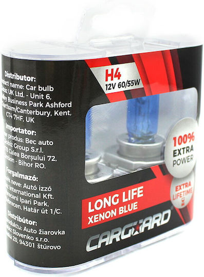 CarGuard Lampen Auto H4 Halogen Weiß 12V 55W 2Stück