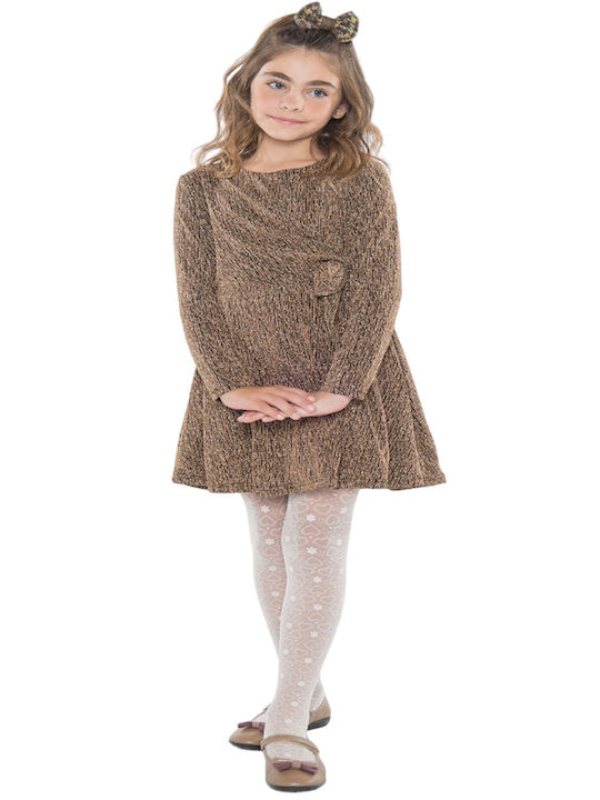 Girls Dress Long Sleeve Gold