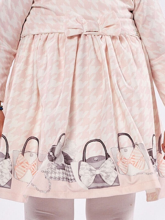 Kinderkleid Langärmelig Set mit Accessoires Rosa