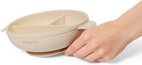 Babyono Baby Food Plate made of Silicone Beige