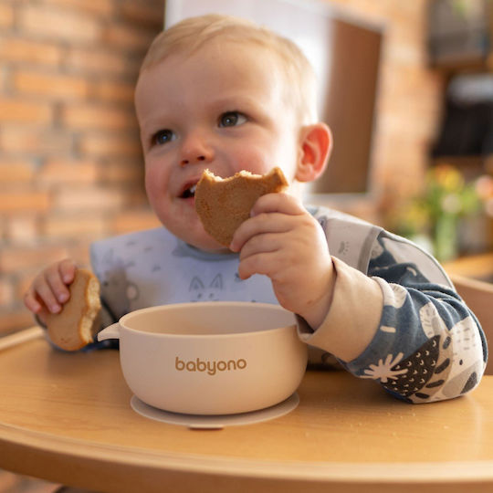 Babyono Baby Food Bowl made of Silicone Beige