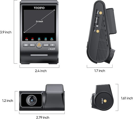 Viofo Set Camera DVR Auto 4K pentru Parbriz & Camera de Marsarier