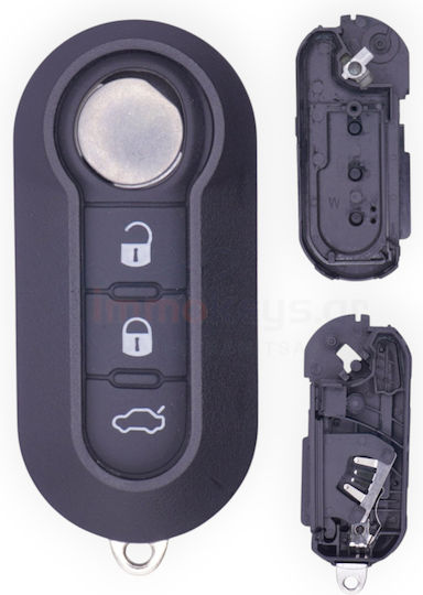 Foldable Car Key Shell with Blade with 3 Buttons for Fiat