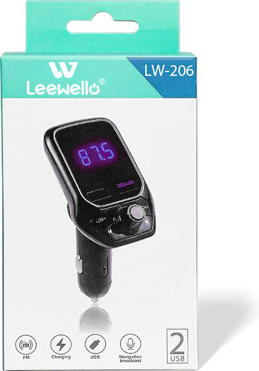 Leewello Transmițător FM pentru Mașină Bluetooth USB LW-206
