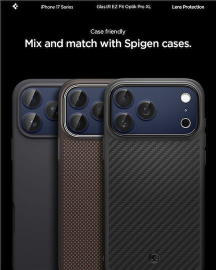 Spigen Optik Pro XL EZ Fit Camera Protection Tempered Glass Blue for the iPhone 17 Pro Max