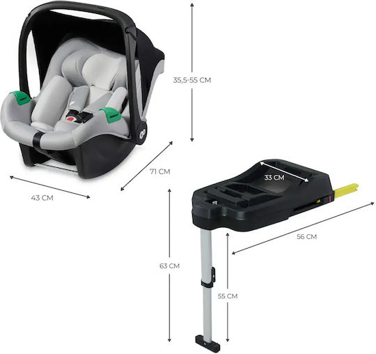 Kinderkraft Mink Pro Καθισματάκι Αυτοκινήτου i-Size με Isofix Grey