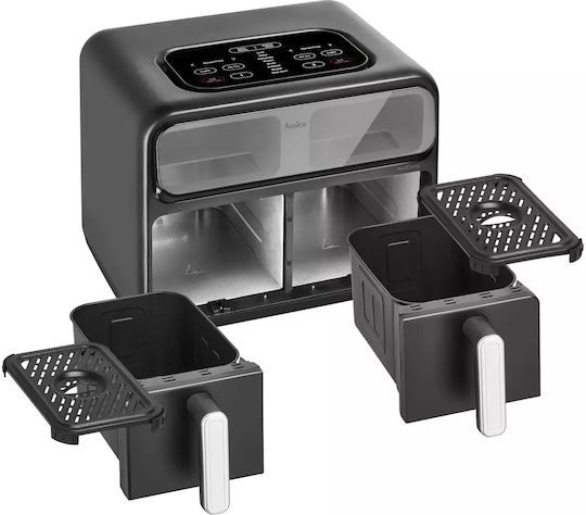Amica Air Fryer with Double Detachable Bucket 8lt Black 1367586
