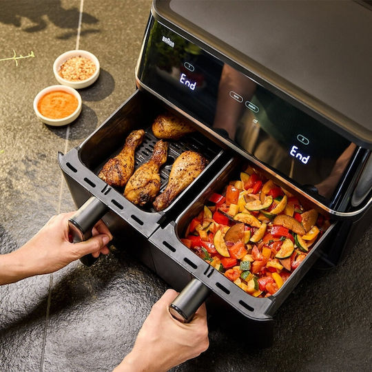 Braun Air Fryer με Διπλό Αποσπώμενο Κάδο 10lt Μαύρο 2101727