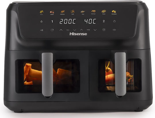 Hisense Heißluftfritteuse mit Doppel-Abnehmbarer Korb 11Es Schwarz 2096198
