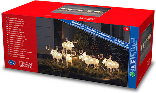 Set Figuri De Crăciun Iluminate Konstsmide Renii 40 Leduri 13 Cm 5 Bucăți 6241-103