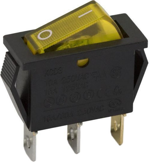 Set 5 Bucăți 1-circuit 10A-250V Comutatoare On-Off Balansoar Galbene Lumini