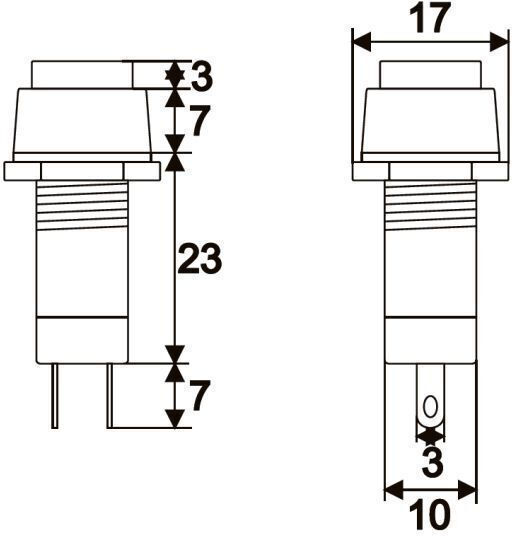 Set 10 Bucăți Buton 1 Circuit 1a-250v Off-On Negru