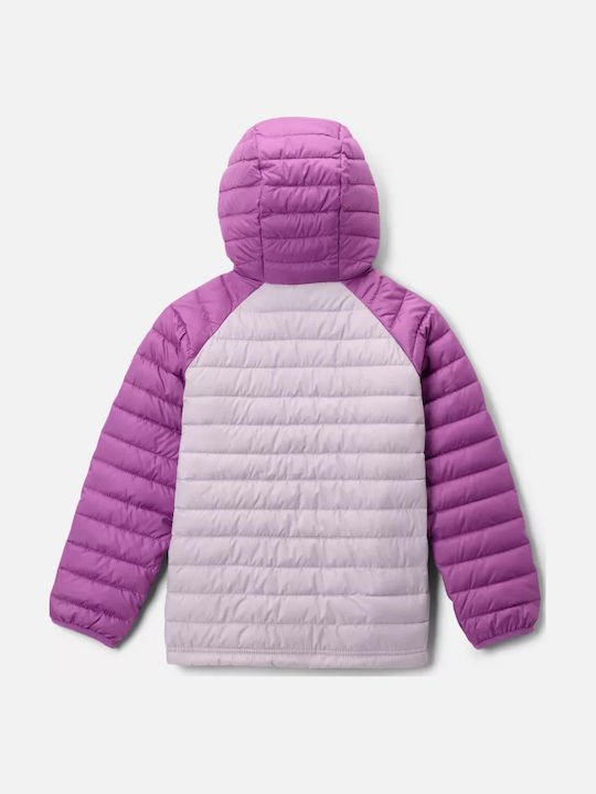 Powder Lite Waterproof Kids Sports Coat with Lining and Hood Purple