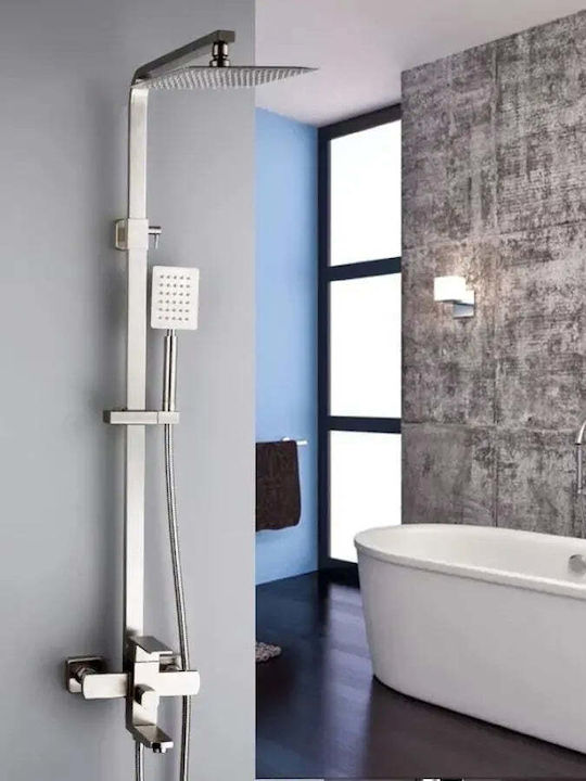 Alista Home Coloană De Duș Cu Mixer De Cadă Gri Reglabilă