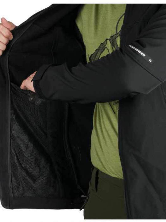 Men's Fleece Cardigan with Hood Black