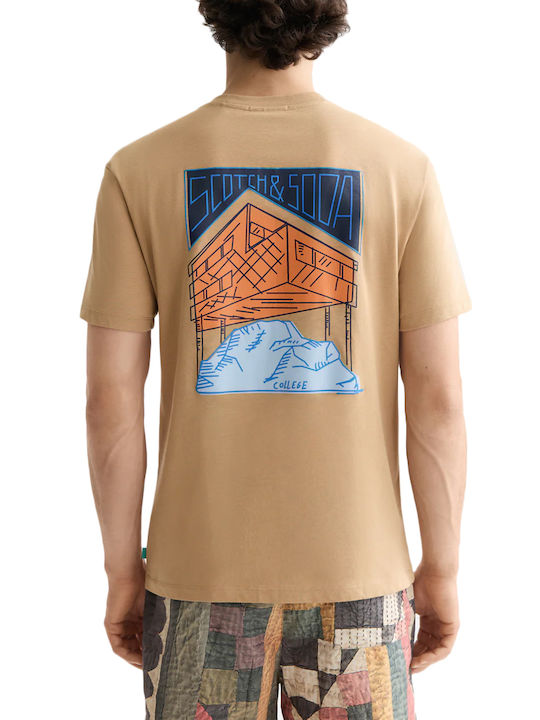 Scotch & Soda Artwork T-shirt Beige