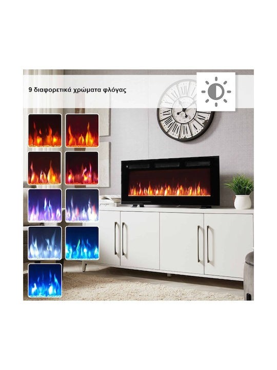 Richen Wall Mounted Electric Fireplace 1800W Black