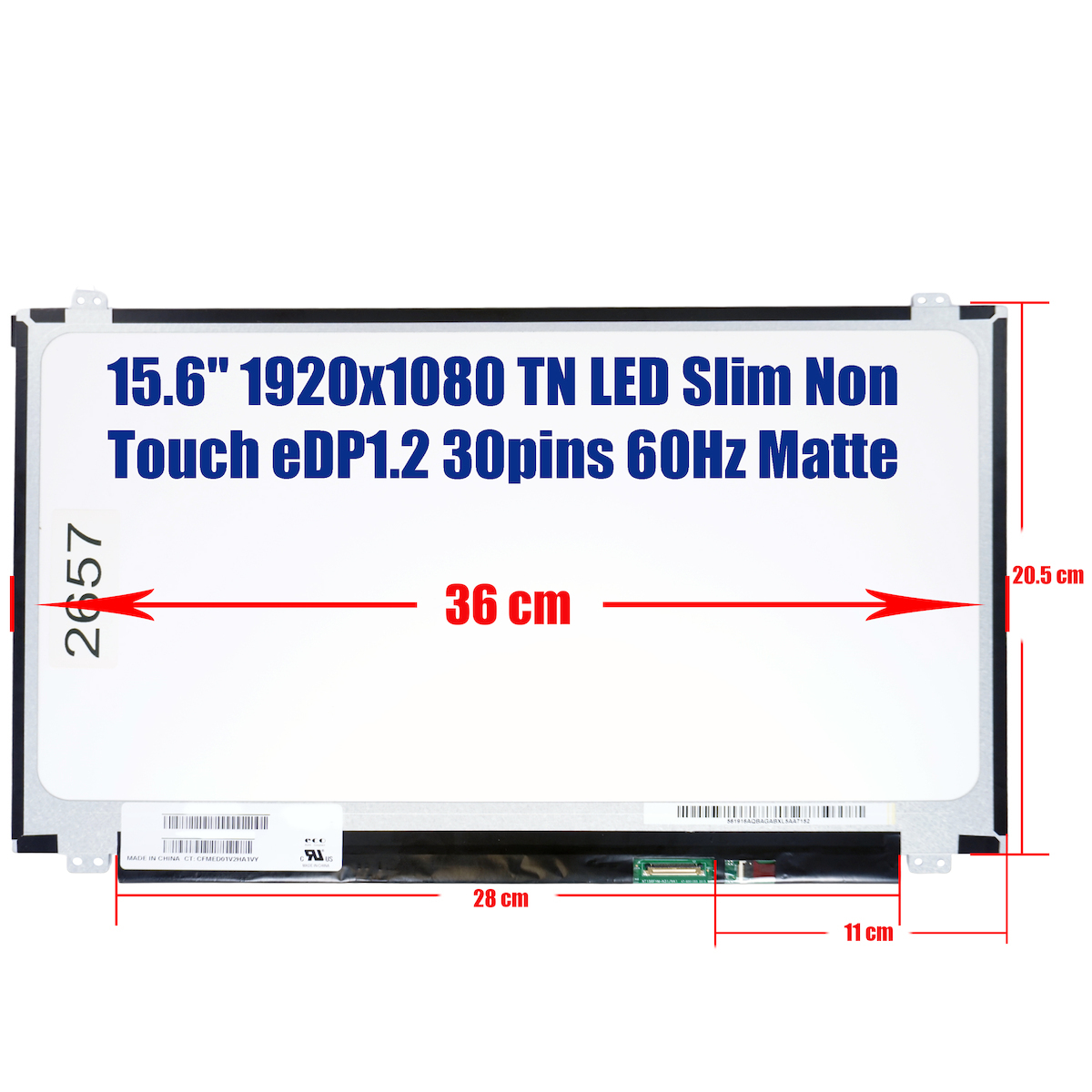 Dalle écran 15.6 Pouces LED NT156FHM-N41 V8.2 Pour PC Portable - 30pin Full HD