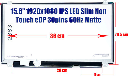 Οθόνη Laptop Hp 15-ba013nv 15-bs023nv 15 Bw002nv 15 Db0010nv Hp 15 Bw015nv Hp 15 Bw017nv Hp Hp 15 Da0103nv 15 Da0101nv Hp 250 G6 1wy46ea Hp 250 G6 2xz40ea 15.6'' 1920x1080 Wuxga Fhd Led 30pin Edp Slim Κωδ 2883