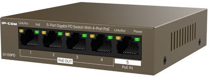 IP-COM G1105PD Unverwaltet L2 PoE+ Switch mit 5 Ports Gigabit (1Gbps) Ethernet