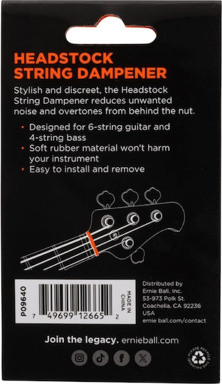 Ernie Ball 9640 Saiten Dämpfer Kopfstück Verschiedene Zubehörteile für Streichinstrumente
