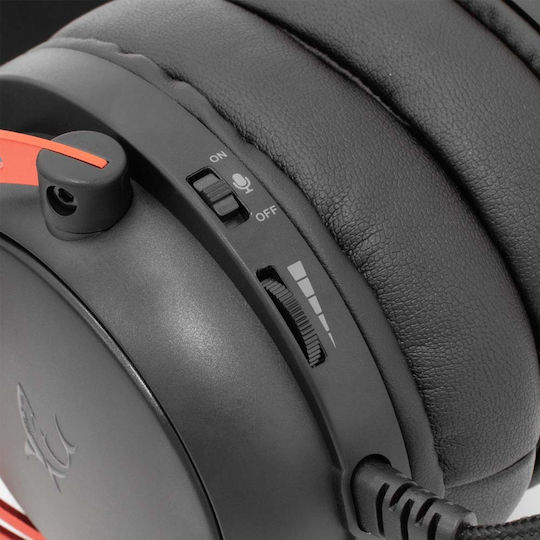 White Shark Gorilla Over Ear Gaming Headset with 3.5 mm Connectivity Red for PC