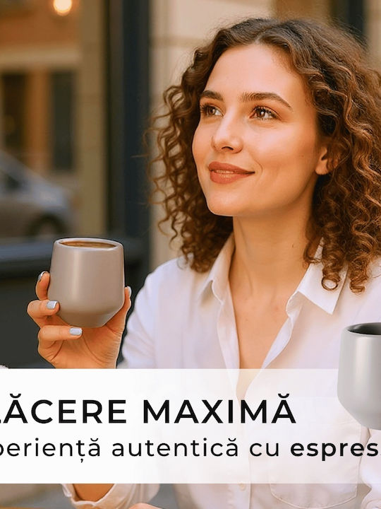 Miamio Set Tassen Espresso Keramik Gray 90ml 4Stück