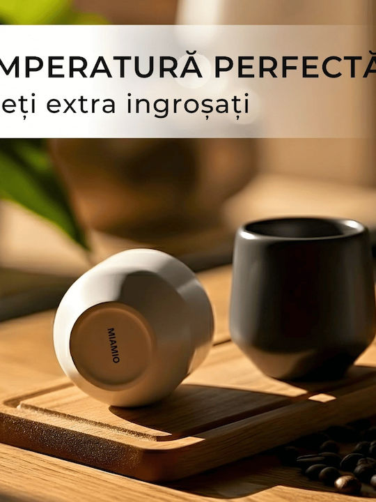Miamio Set Tassen Espresso Keramik Gray 90ml 4Stück