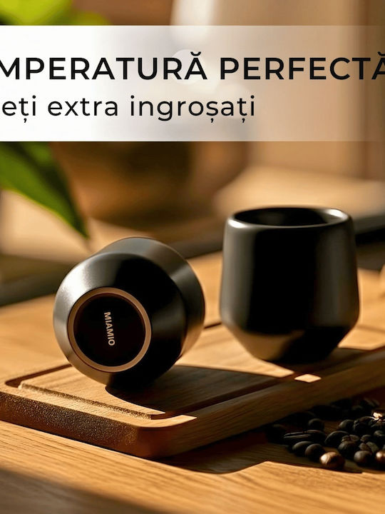 Miamio Σετ Φλιτζάνια Espresso Κεραμικά Μαύρα 90ml 4τμχ