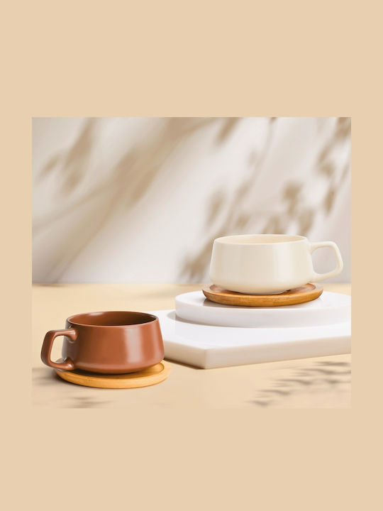 Miamio Set Tassen Cappuccino Bamboo Beige 320ml 4Stück