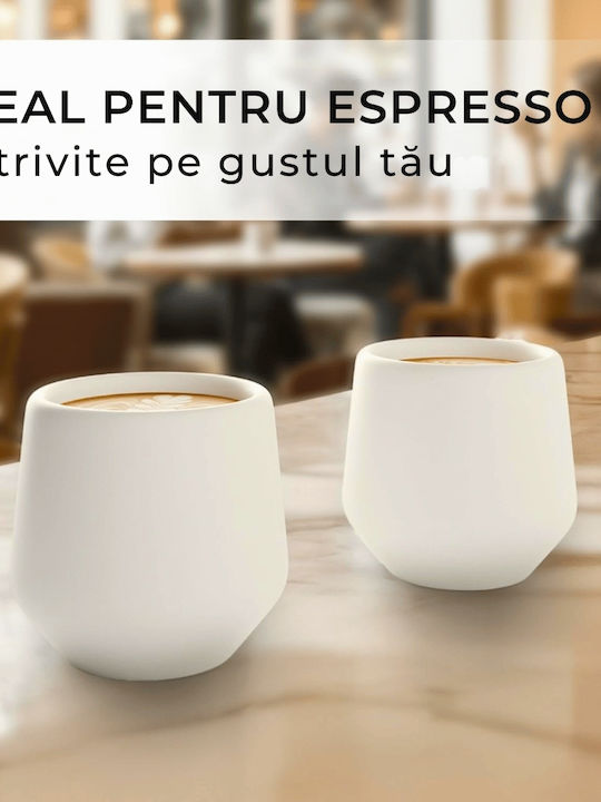Miamio Set Tassen Espresso Keramik Weiß 90ml 4Stück