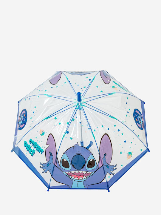 Rain Детска чадър Извита дръжка Stitch Син