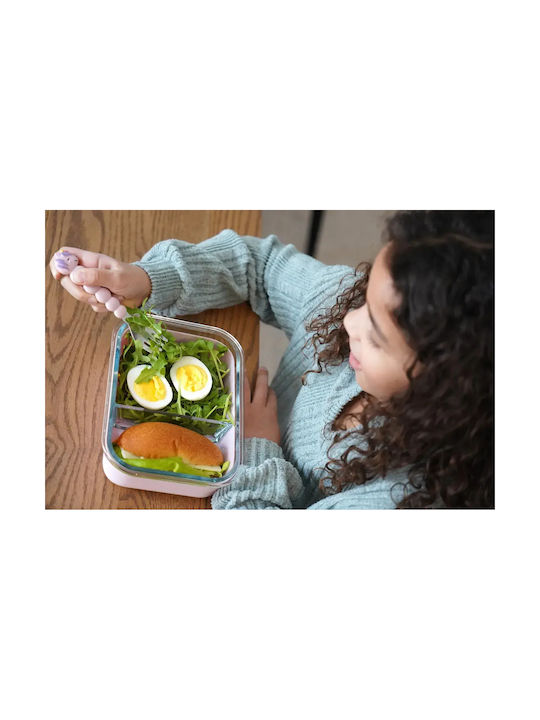 Melii Lunchbox Glas Rosa Geeignet für die Mikrowelle 740ml 1Stück