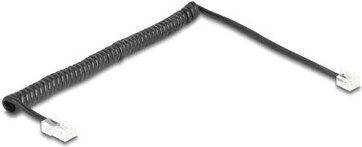 DeLock Spiral Telephone Cable RJ11 6P4C 2m Black (88479)