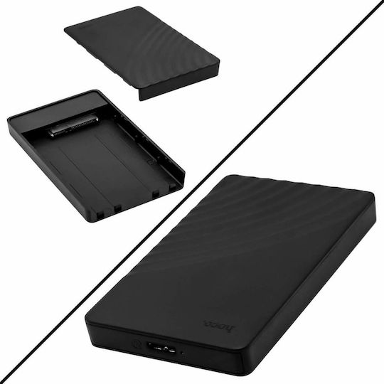 Hoco Твърд диск кутия 2.5" SATA III с връзка SATA / USB 3.0 в Черен цвят