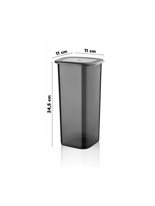 Caseta Pentru Paste Zahăr Cereale Cu Capac Plastic Gri 1750ml 1 Bucată