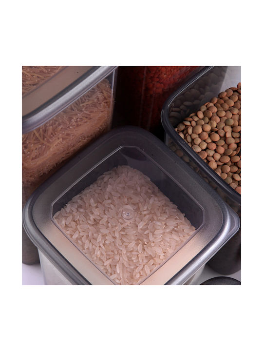 Caseta Pentru Paste Zahăr Cereale Cu Capac Plastic Gri 1750ml 1 Bucată