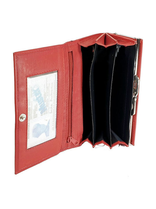 Large Leather Women's Wallet Travel with RFID Red